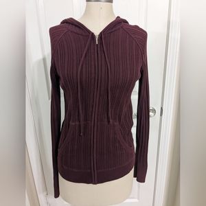 High Sierra Maroon Knit Zip Hoodie L